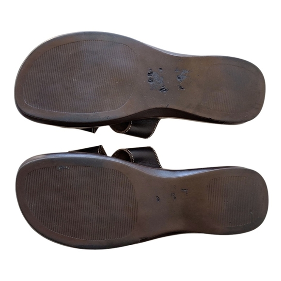 Connie Sundance Dark Brown Leather Slides Casual Hippie - Picture 6 of 8